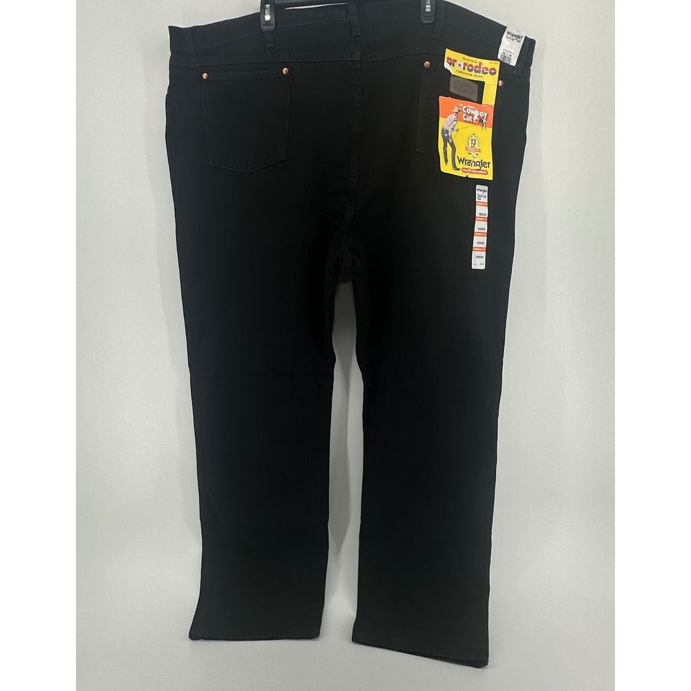 Wrangler Cowboy Cut Jeans Mens 52x32 Black Solid Original Fit Modern 13MWZBK